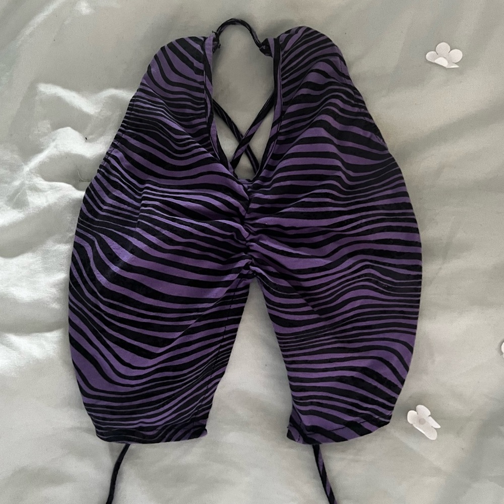 Purple zebra print Motel Rocks backless party top